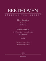 Three Sonatas for Pianoforte, WoO 47 piano sheet music cover